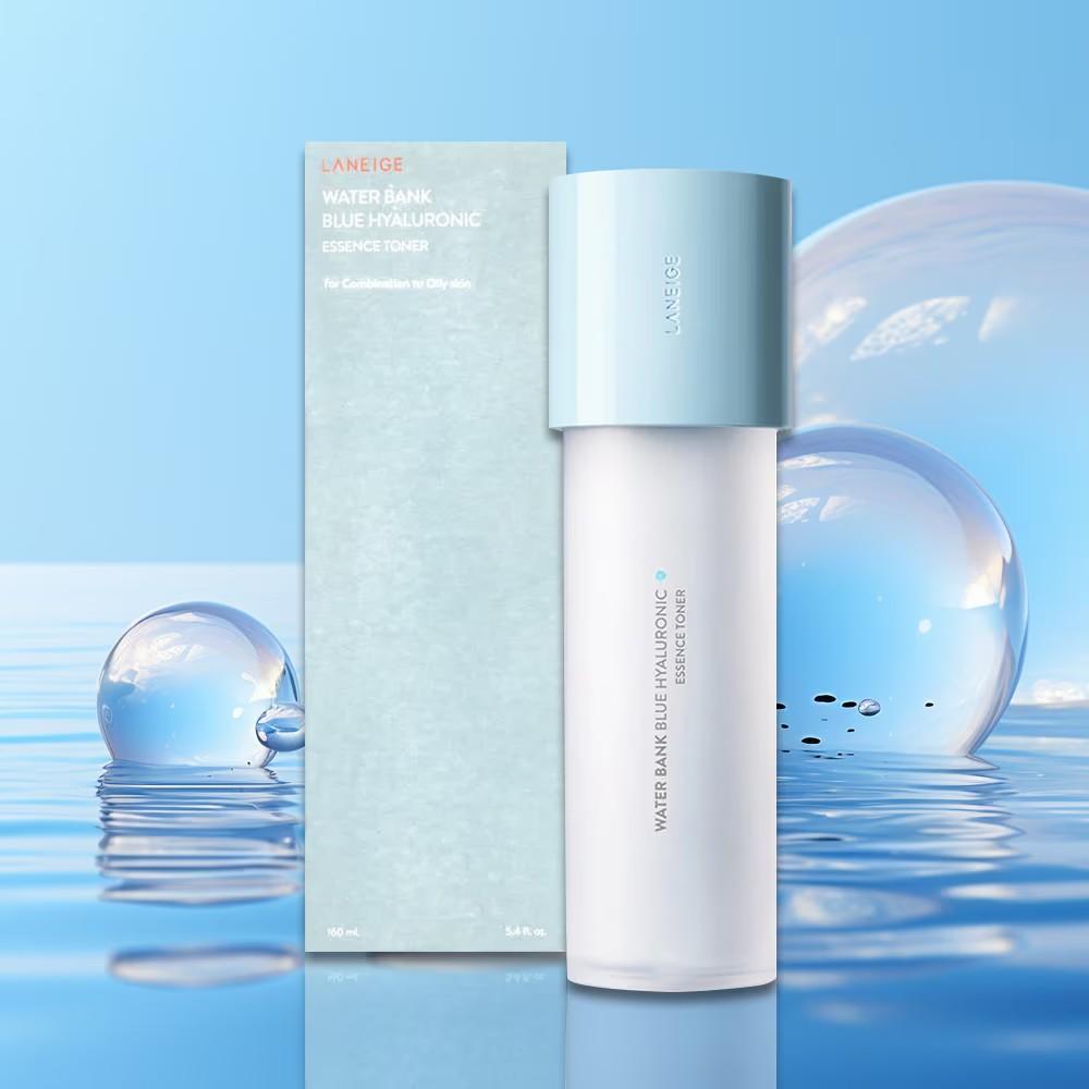 LANEIGE Тоник Water Bank Blue Hyaluronic Essence 160 мл(для жирной кожи)  Мягкий отшелушивающий уход для более гладкой текстуры кожи.
