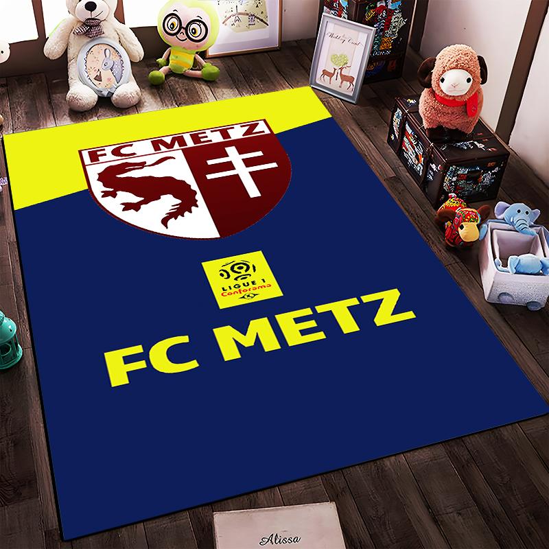 FC Metz logo with dragon and cross Non-slip rug suitable for living room and bedroom sofas