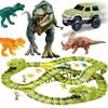 Circuit Voiture Enfant Dinosaure Jouet - SPRINGOS - 240 Pièces - Piste De Course Flexible - Cadeau Coffret