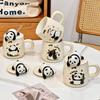Милая чашка, кружка, керамическая парная чашка для воды, женская чашка для воды, бытовая креативная кружка, керамическая чашка с крышкой