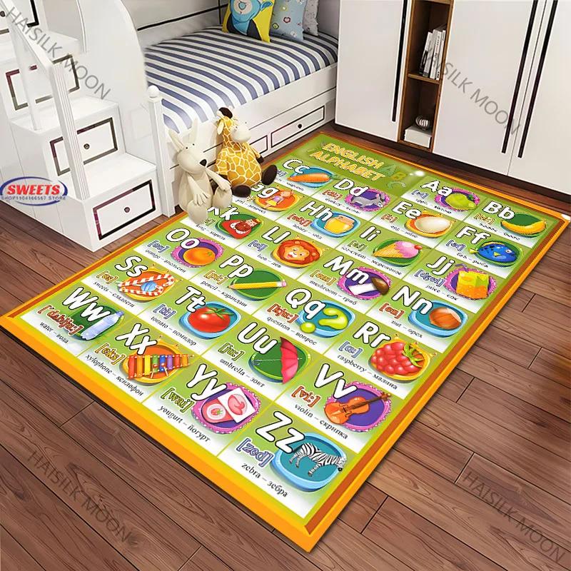 Детские игровые коврики для пола, очень большие ковры, коллекция для игр «Азбука, Цифры, Животные», развивающие коврики для игровой комнаты