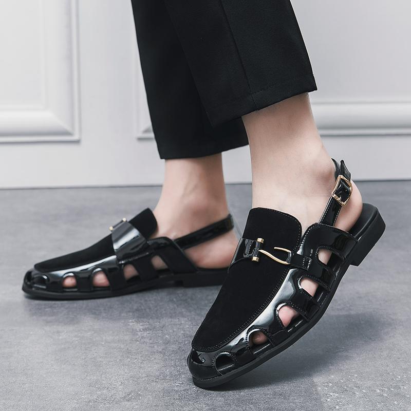 Men's Shoes Summer Casual Leather Sandals Brogue Shoes Yuppie British Style Business Shoes Sandals New