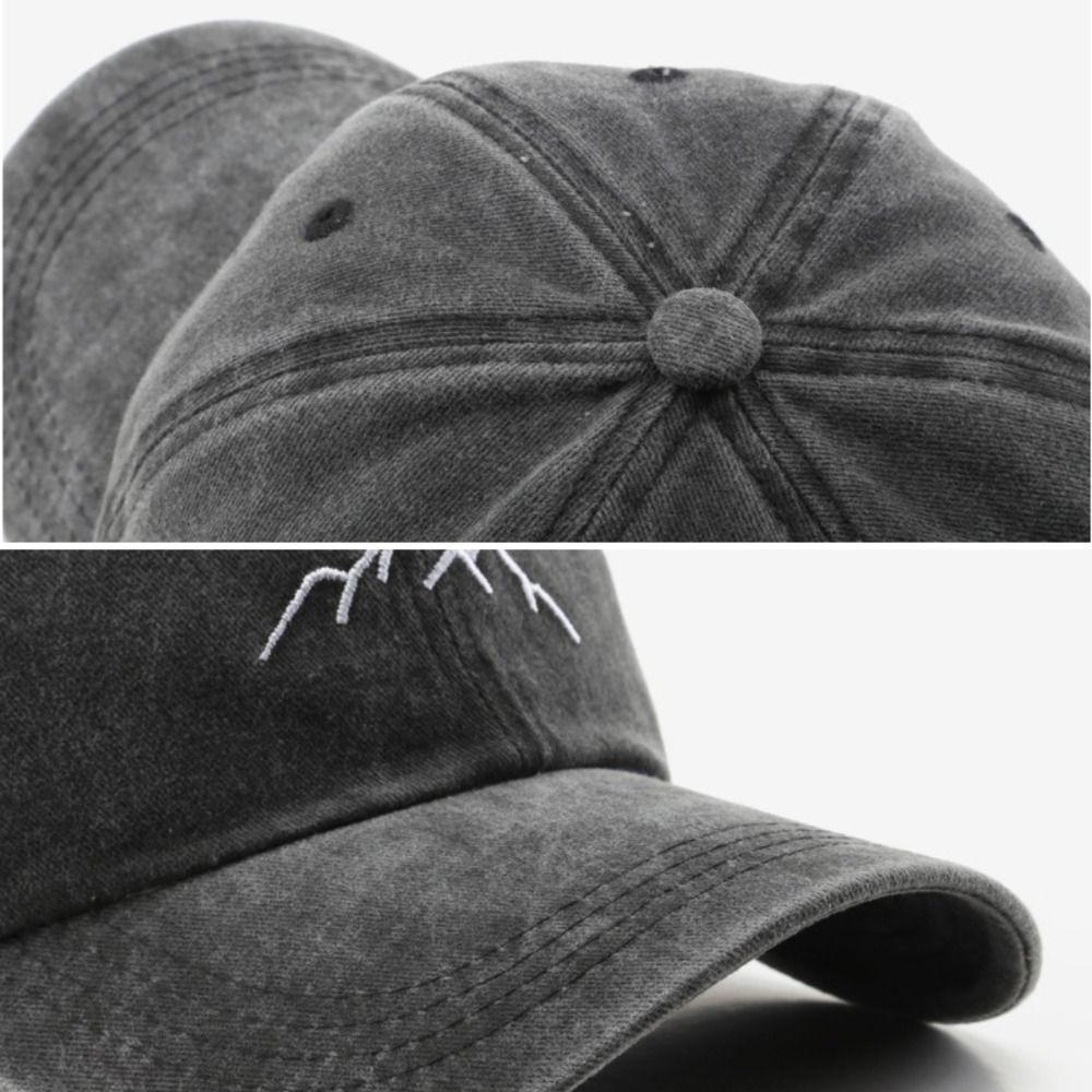 Washed Cotton Baseball Caps Mountain Embroidery Sunscreen Hats Unisex Trucker Hat Summer