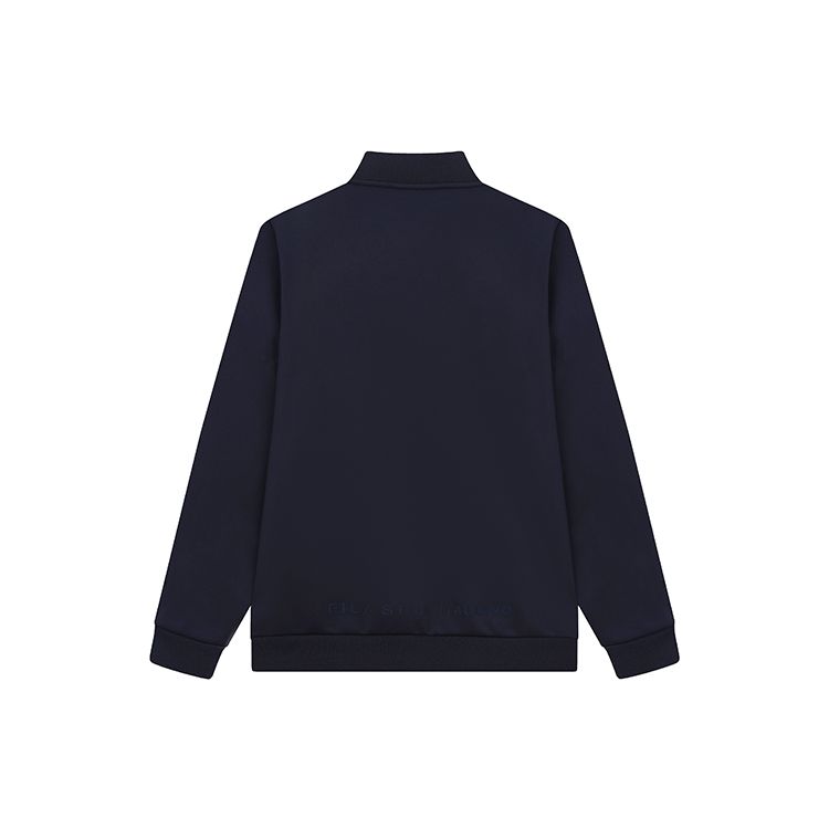 Fila 2023 Осень Новая Спортивная Повседневная Мода Принт Вязаный Бейсбольный Воротник Куртка с Длинным Рукавом Мужская Куртка Легендарный-Синий F51M338508FNV