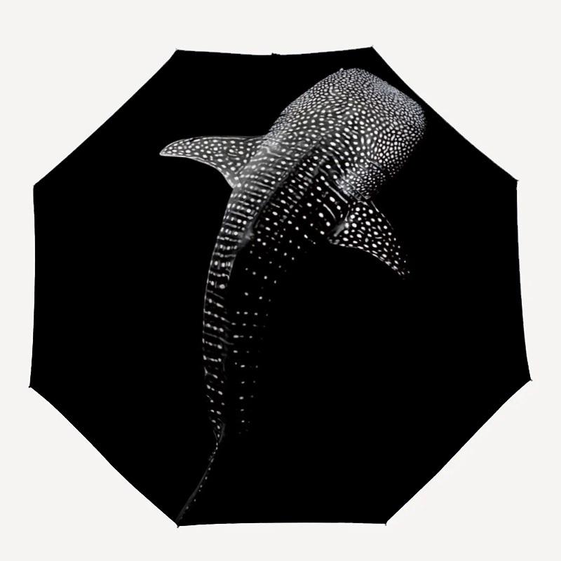 1pc Whale Shark Automatic Open/Close Umbrella 8-Rib Strong Frame, Portable Travel Umbrella for Women & Men, 070