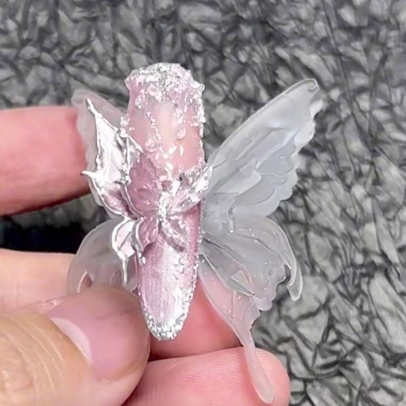 High Elasticity Butterfly Shaped Silicone Mold For Nail Extension And Creative Jewelry Making Accessories