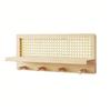 Wall-Mounted Storage Rack In Modern Minimalist Style-Woven Key Hook And Magazine Holder 2Pc In Pine Wood
