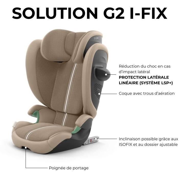 Siège auto Cybex Gold Solution G2 I-FIX 3 à 12 ans - 15 à 50 kg - 100 à 150 cm Magic Black | black