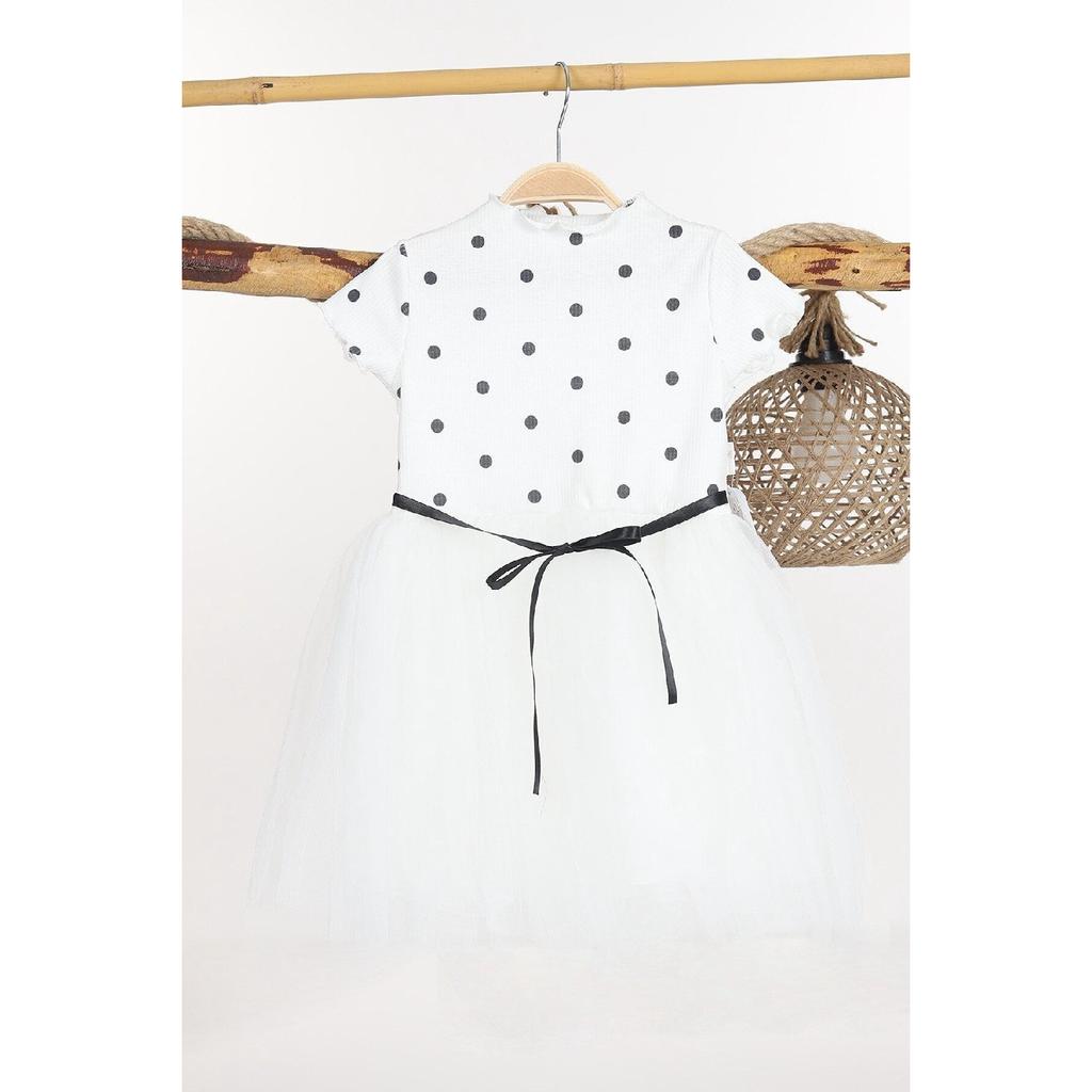 Летнее платье-пачка в горошек для маленьких девочек на день рождения