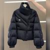 Paxta Ayollar Qish Issiq Qisqa Pufakli Kurtka Koreys Dizayni Tartibsiz Paxta Palto Trend Bo'sh Qalinlashtirilgan Parkalar Moda Qora Oq