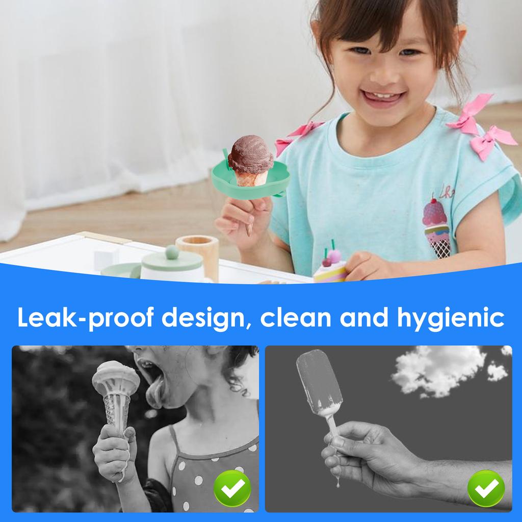 4Pcs Drip Free Popsicle Holders Silicone Ice Pop Stick Holder Drip Catcher Anti-drip Tray Multi Color Popsicle Protectors