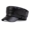 Children Pu Leather Navy Hat Fashion Leisure Cold Resistant Hats Winter Boys and Girls Warm Cap Beret Caps Newsboy Hat