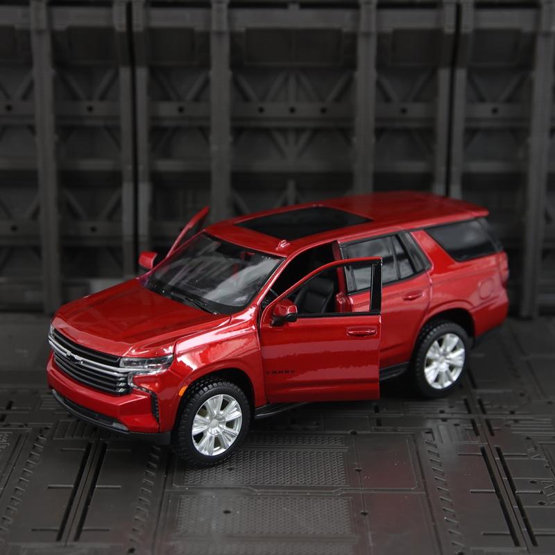 Майсто 1:26 Модель внедорожника Chevrolet Tahoe 2021 года, имитация, сплав, украшение для города, коллекция, двери открываются