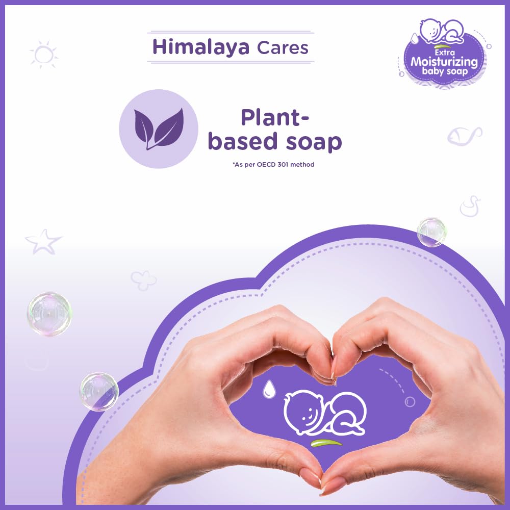 Himalaya Extra Moisturizing Baby Soap 125g Pack of 2 Gentle Hydrating Cleanser for Sensitive Skin