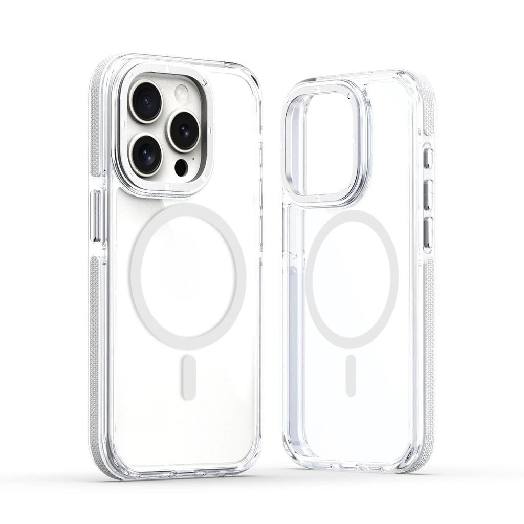 Роскошный ударопрочный прозрачный чехол Magsafe Wireless Charge для iPhone 15 14 13 12 Pro Max 14 15 Plus с магнитным прозрачным чехлом