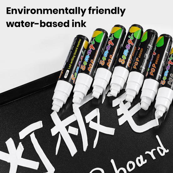 7 шт. Маркеры для белой доски Белые Жидкие Меловые Маркеры Плавное Письмо Непрерывные Чернила Белый