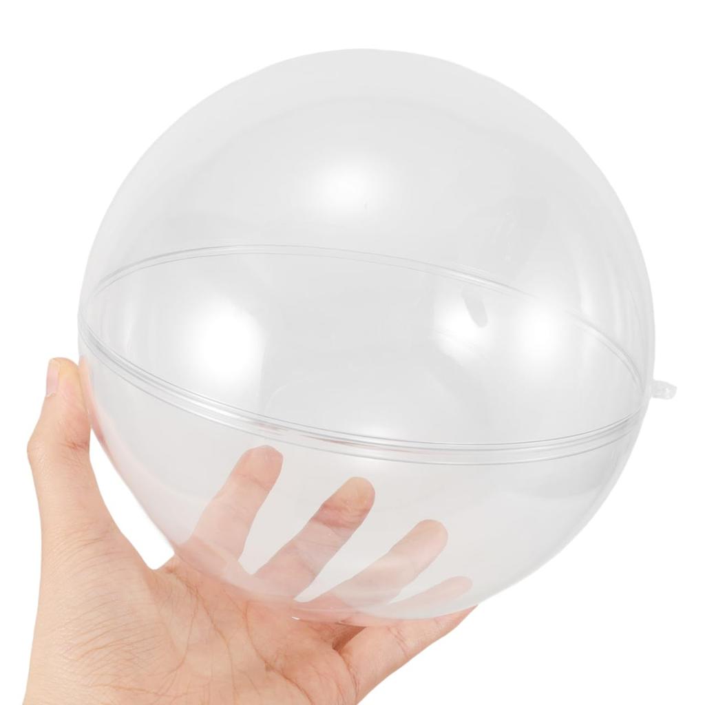 STOBAZA 16cm Clear Plastic Ball Capsule, Christmas Ornament, Refillable, DIY Christmas Decoration