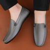Модный бренд Весна/Лето Мужские двухслойные туфли-мокасины из коровьей кожи Новые Классические черные Мужские удобные нескользящие туфли для вождения