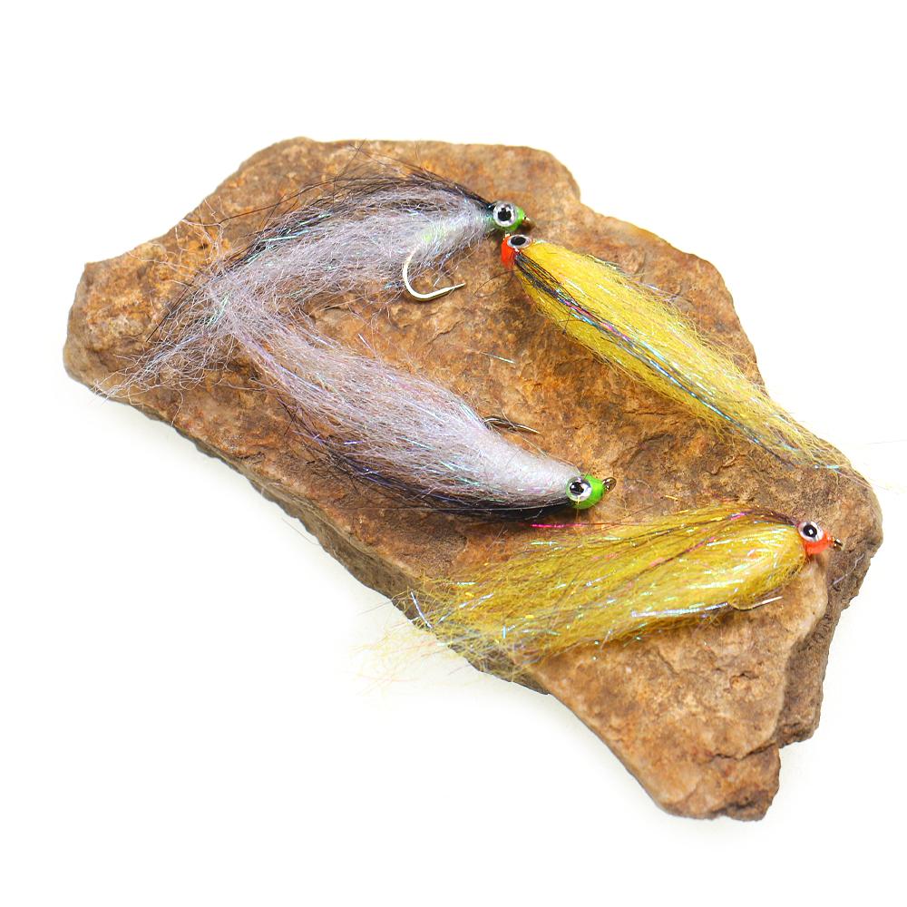 6 шт. раненый ледяной даб Minnow Fly EP шелковистое волокно наживка стример муха