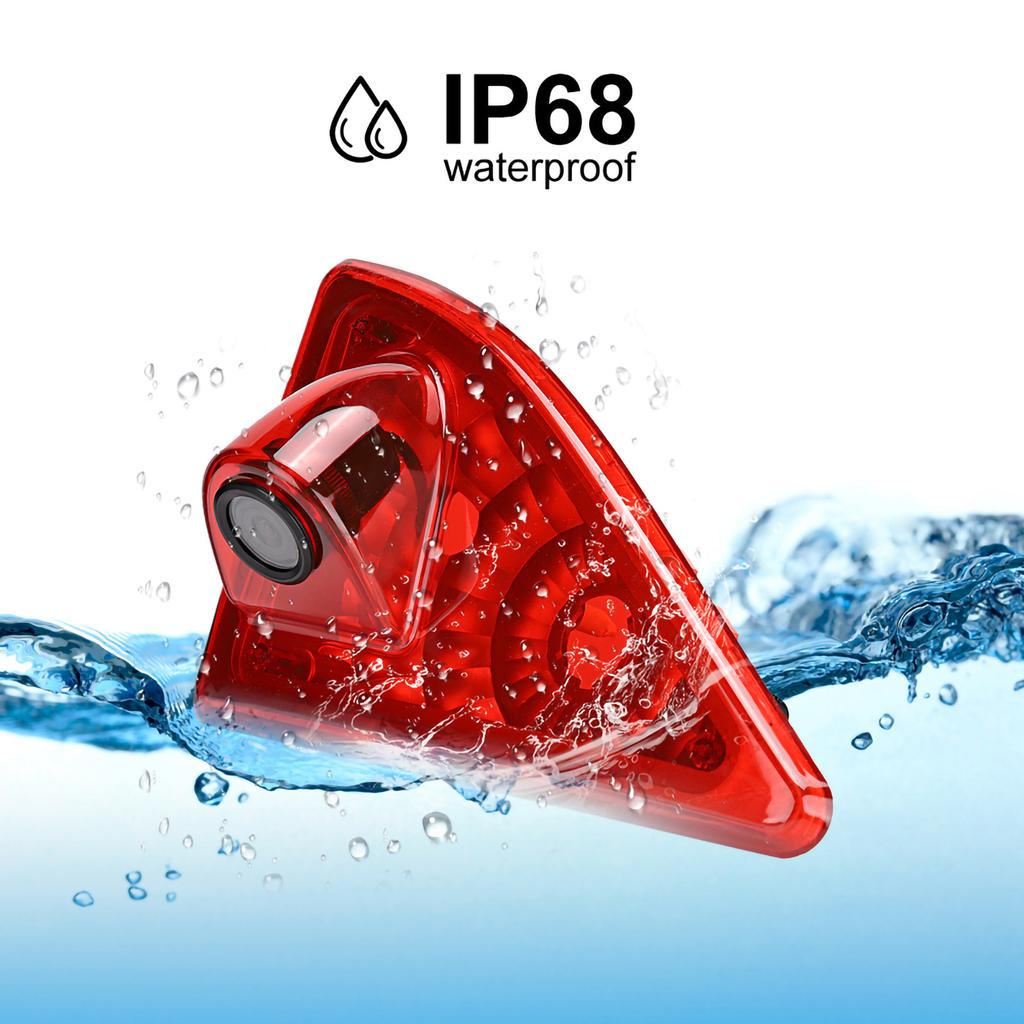 12V IP68 HD Monitor Rear View Reversing Brake Light Camera Fit for Master 10‑16