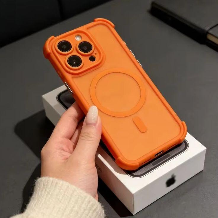 Роскошный Ударопрочный Бронированный Чехол Для Magsafe Для iPhone 17 Air 16 15 14 Pro Max Беспроводная Зарядка Магнитный Матовый Прозрачный Жесткий Чехол