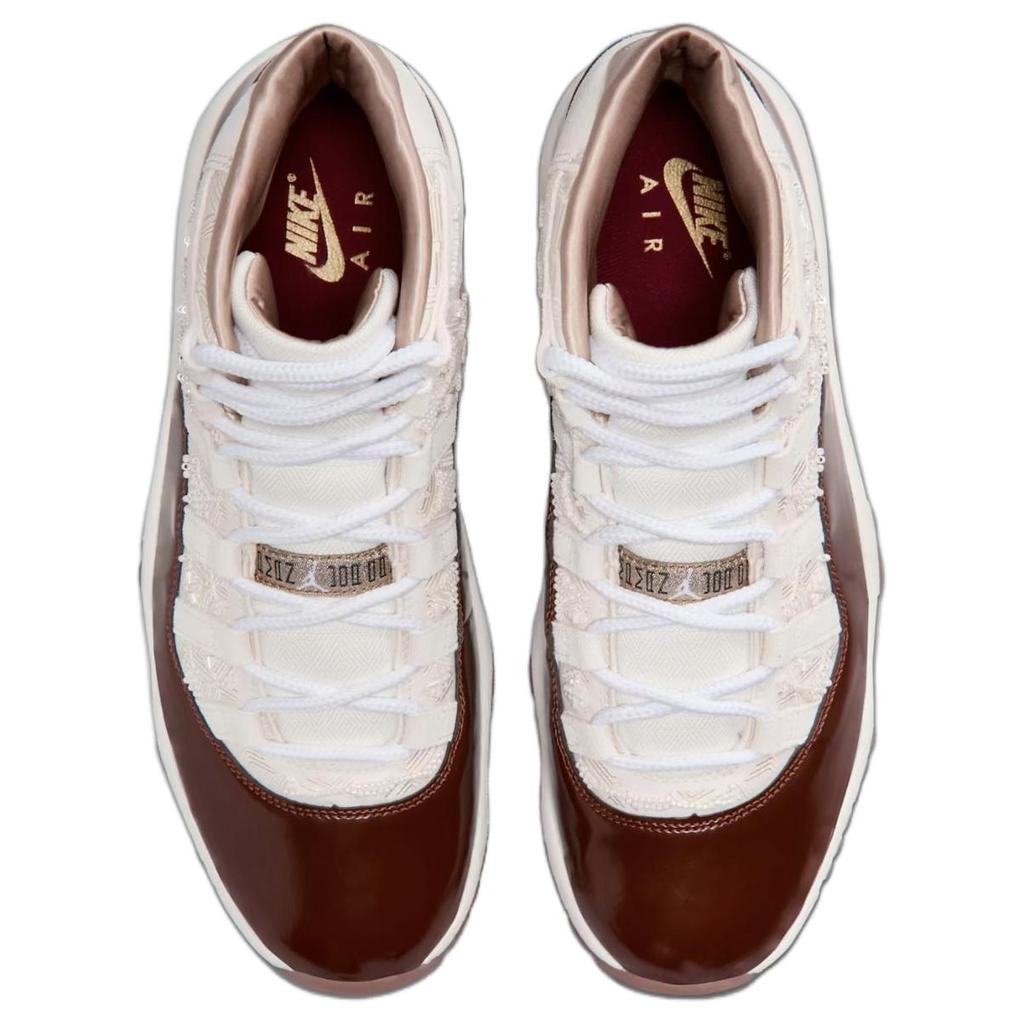 Jordan Air Jordan 11 Высокие Винтажные Баскетбольные Кроссовки Унисекс Бежевый Красный IM8352-670