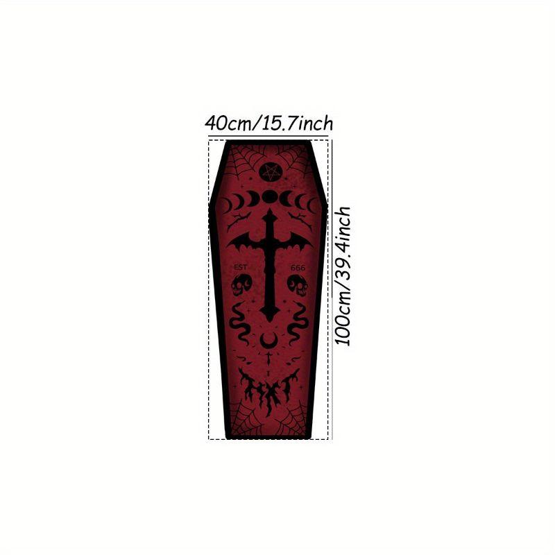 Gothic Alien Coffin Carpet Non-Slip Area Rug Spooky UFO Cat Floor Mat Halloween Kitchen Bedroom Home Decor