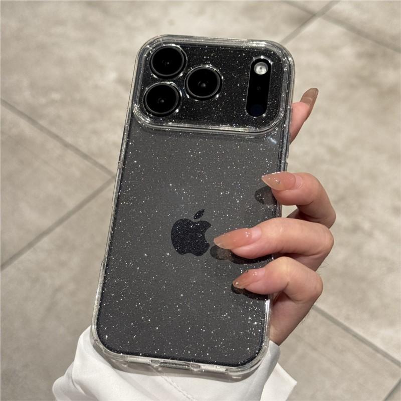 Роскошный Блестящий Силиконовый Прозрачный Чехол Для Телефона iPhone 17 Air 17Pro 16 15 14 Plus 13 12 17 Pro Max Прозрачный Мягкий TPU Чехол