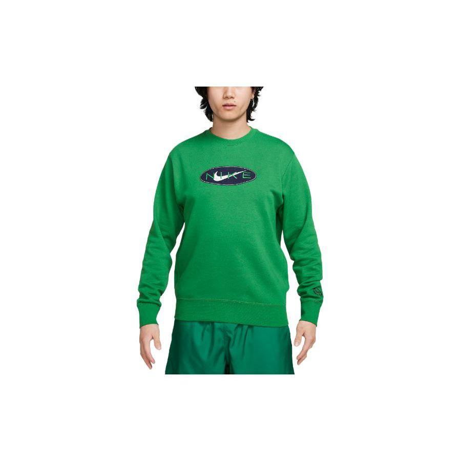 Nike Пуловер с вышитым логотипом и круглым вырезом, мужские топы, зеленый FZ4729-399