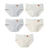 5 Pcs Women's Cotton Briefs Mid Rise Full Coverage Ladies Panties Floral Print Soft Stretch Underwear
