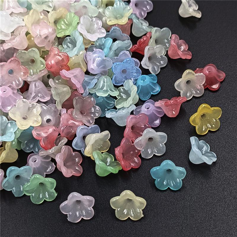 Бусины Рог Держатель для цветов Имитация глазури DIY Аксессуары для волос Изготовление ювелирных изделий для серег Ожерелья Мода 20 шт. Двухцветный окрашенный акрил