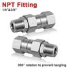 Поворотное соединение для мойки высокого давления 3/8′′ и 1/4′′ NPT, 4500 PSI, вращение на 360 градусов, соединитель, предотвращающий запутывание шланга, для мойки автомобилей