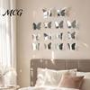 12 Piece Butterfly Wall Set 12Pcs Decals, DIY 3D Mirror Stickers, Removable Reflective Decoration Decals for Birthday Party Bedroom School Bathroom