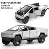 Scale Die-scast Model Toy Car for Tesla Cybertruck EV Sound Light Pull Back Power