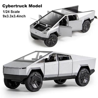 Масштабная литая модель игрушечного автомобиля для Tesla Cybertruck EV, звуковой свет, обратная мощность