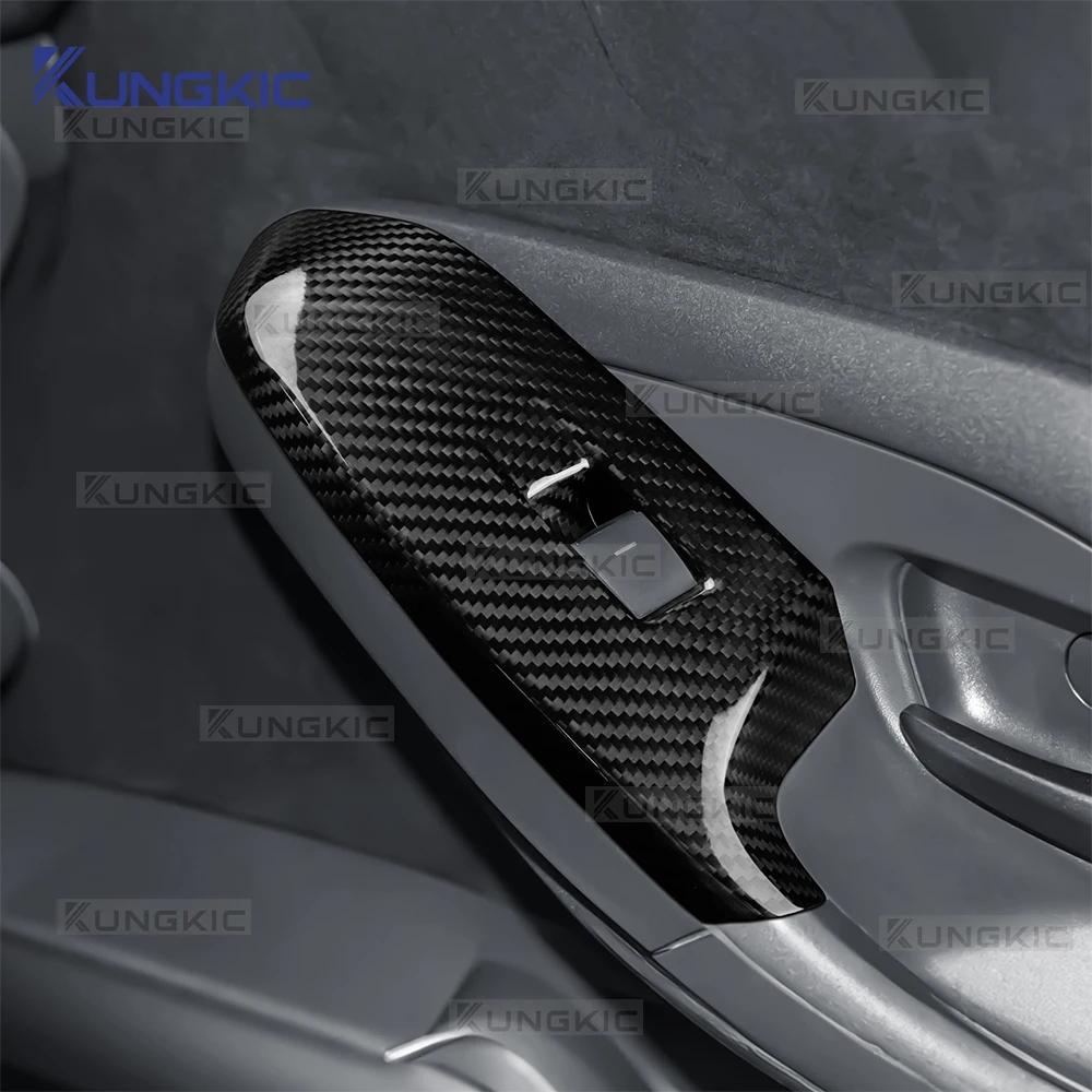Carbon Fiber Door Window Lift Switch Panel Cover for 2025 2026 Toyota GR Yaris LHD