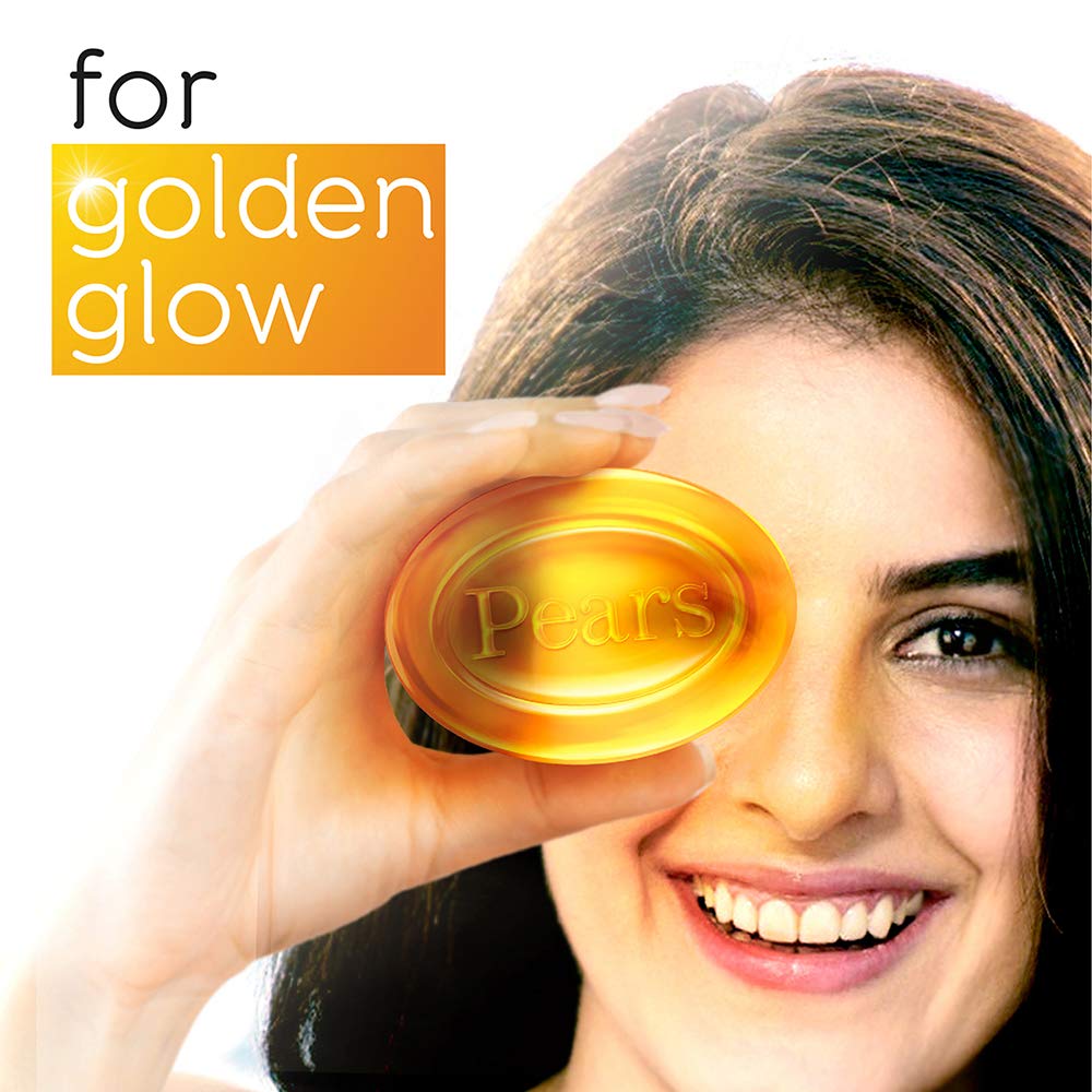 Pears Увлажняющее мыло для купания с глицерином Pure & Gentle For Golden Glow 125г (Пакет из 3)