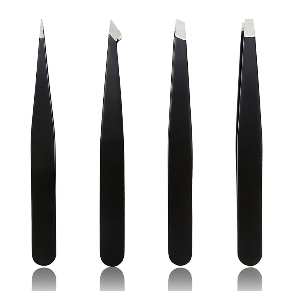 4 Piece Eyebrow Hair Pluckers Stick False Eyelashes Eyebrow Trimming Clip Beauty Tools Tweezers Set