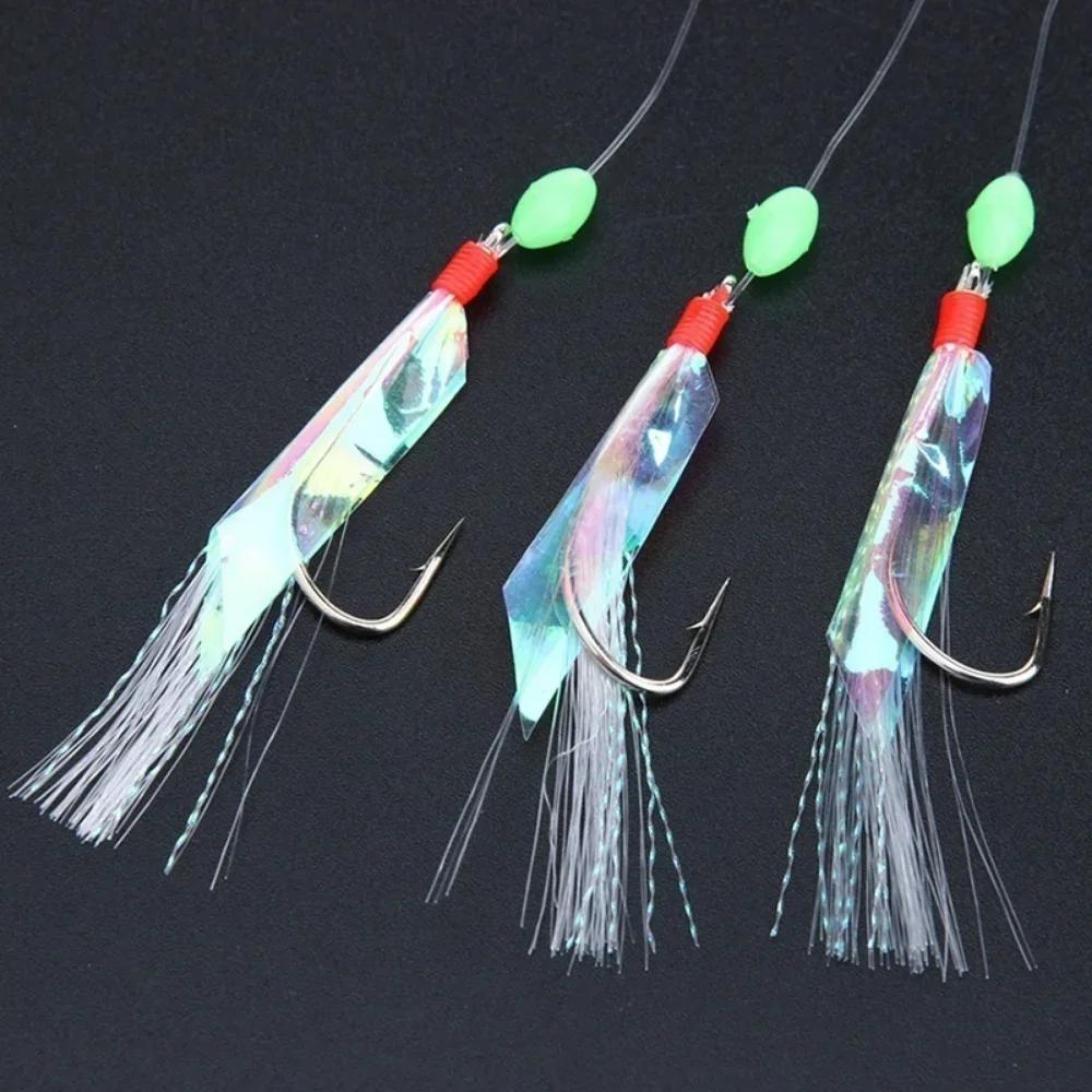 5 Pcs/Set Multi-Color Soft Silverskin Fishing Lure Set Imitation Fish Shrimp Bait with Crystal Barbed Hook for Variety Fish