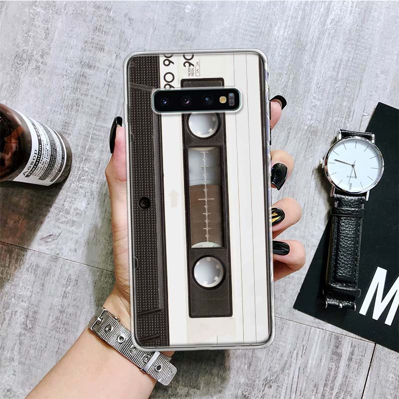 Винтажный чехол для телефона с магнитной лентой и кассетой для Samsung Galaxy S20 FE S10 Plus S21 S22 Ultra S10E S9 S8 S7 Edge J4 + чехол Fundas