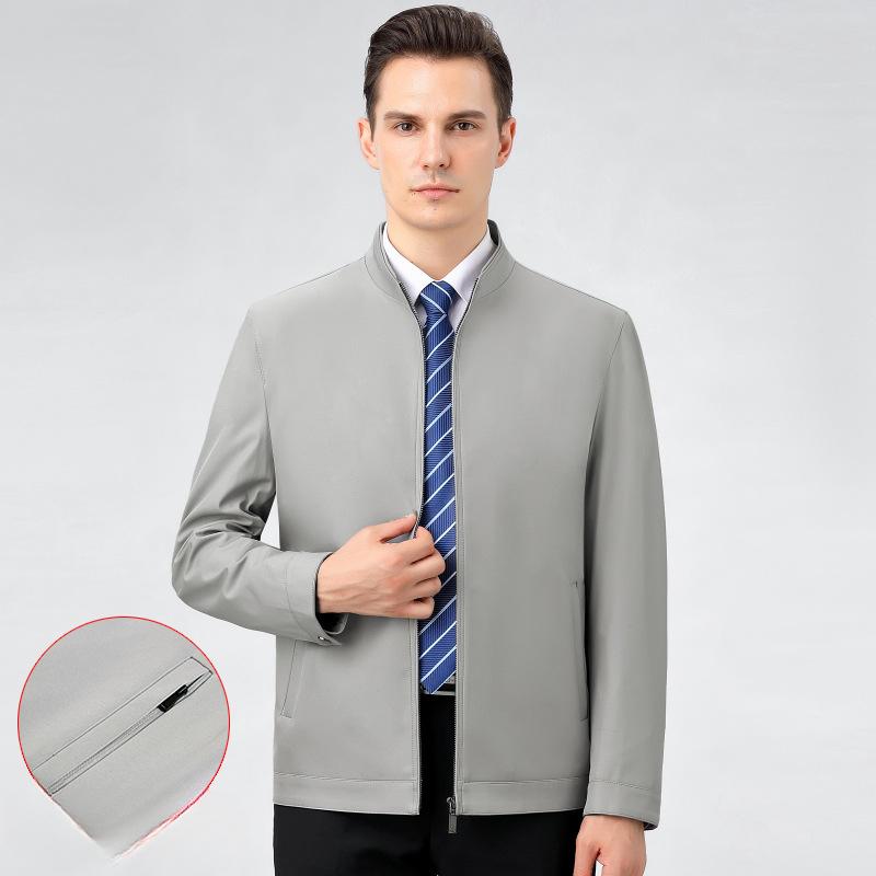 Jacket Men's Middle-aged Lapel Spring and Autumn Business Casual Middle-aged Dad Wear Administrative Civil Servant Jacket