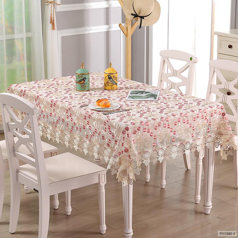 Lace Tablecloth Double-Layer Mesh Embroidery Hollow Table Cloth Coffee Table Cover Towel Small Fresh Tablecloth