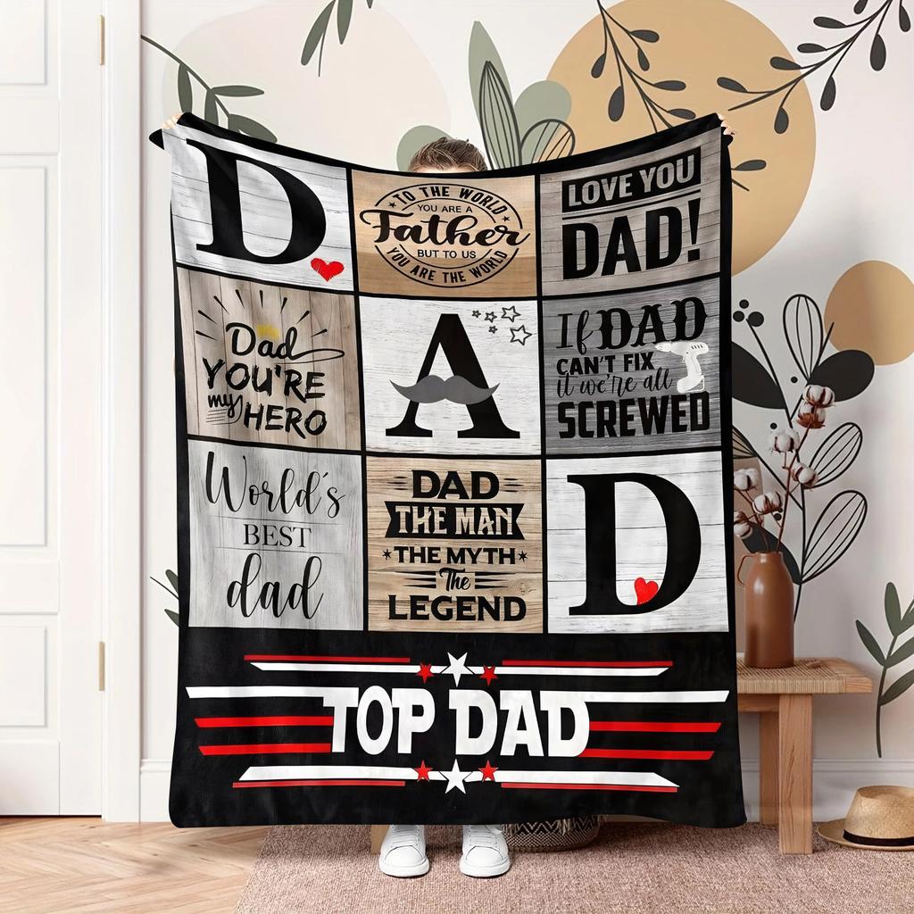 Dad Birthday Gift Blanket - World’s Best Dad Soft Flannel Christmas Throw
