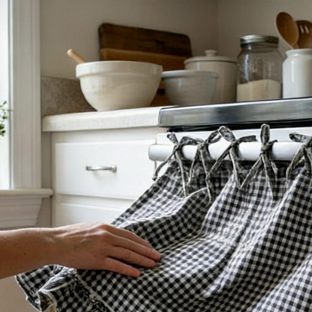 Handmade Oven Skirt Heat-Resistant Oven Cover Oven Door Curtain Farmhouse Kitchen