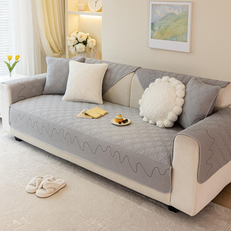 Modern Simple Pure Cotton Sofa Cushion New Sofa Cover Fabric Anti-slip Sofa Towel Four-season Universal Seat Cushion
