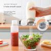 Transparent Plastic Squeeze Bottle for Sauce, 5-Hole Lid, Large Diameter, Ideal for Salad and Tomato Sauce