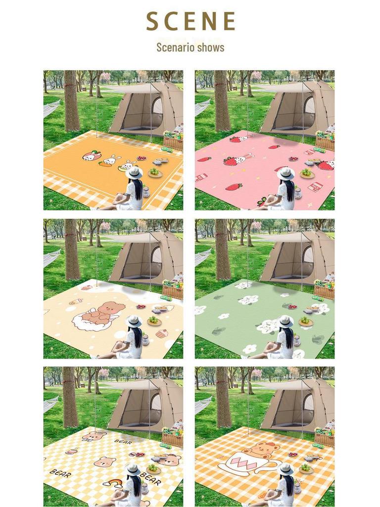 Водонепроницаемый утолщенный коврик для пикника: Портативный влагостойкий коврик для кемпинга и палатки