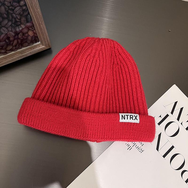 Solid Color Ntrx Letter Pattern Knit Beanie With Warmth For Winter Casual Wear