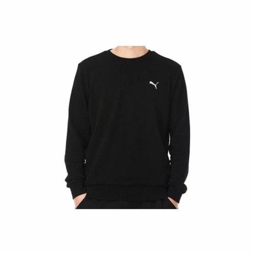 Puma Свитшот с вышитым логотипом, круглый вырез, для мужчин, черный