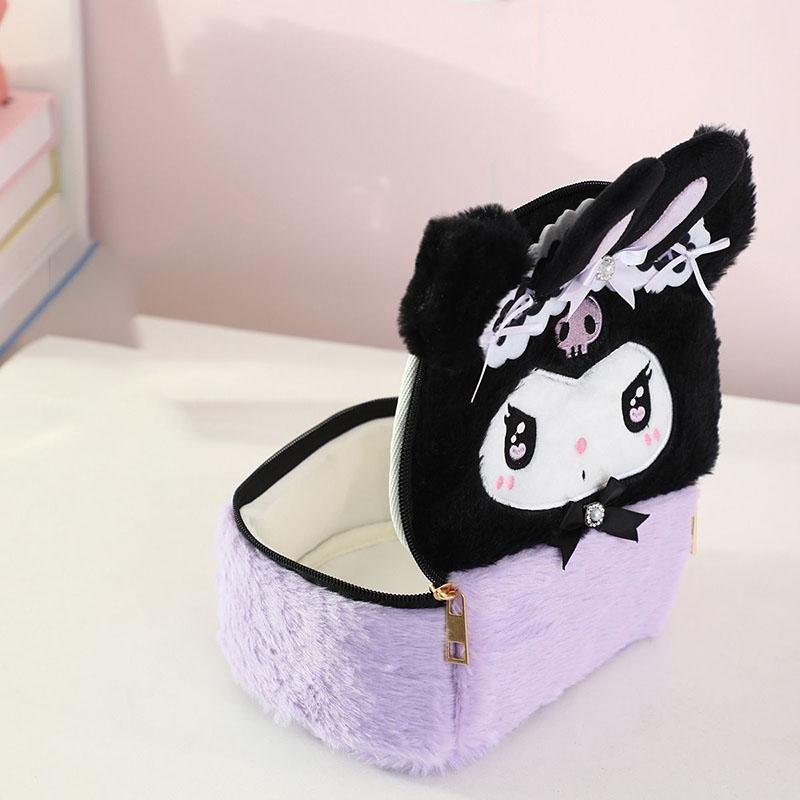 Милая Плюшевая Сумка Sanrio Куроми Синнаморолл Моя Мелоди Хелло Китти Косметичка Органайзер для Туалетных Принадлежностей Портативная Сумка для Путешествий